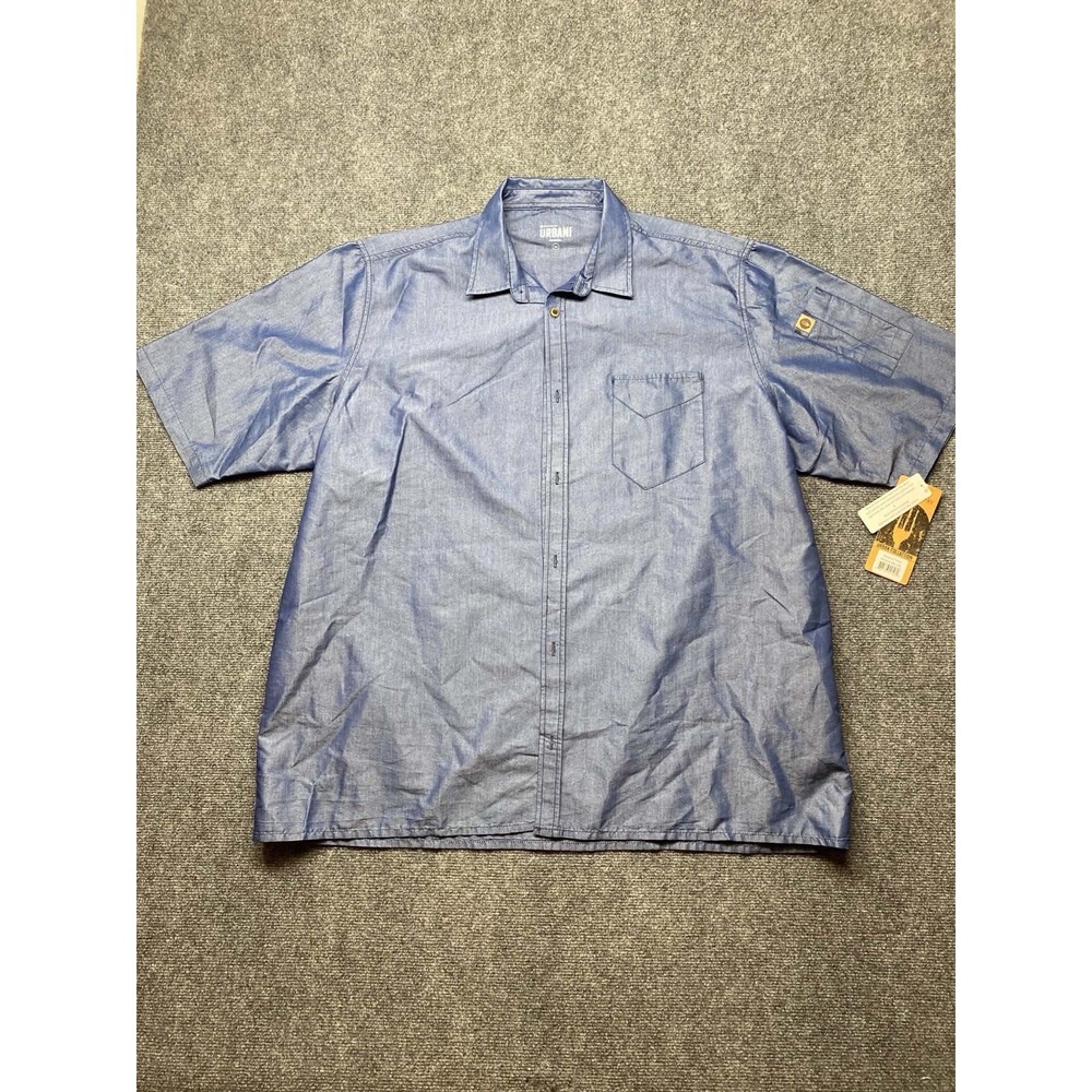 New Chef Works Urban Collection Denim Detroit Short Sleeve Button Shirt Men's 2X